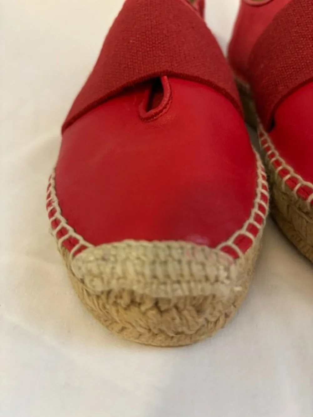 Rag & Bone Red Leather Nina Flat Espadrille Women's Size 38 (US 7.5)